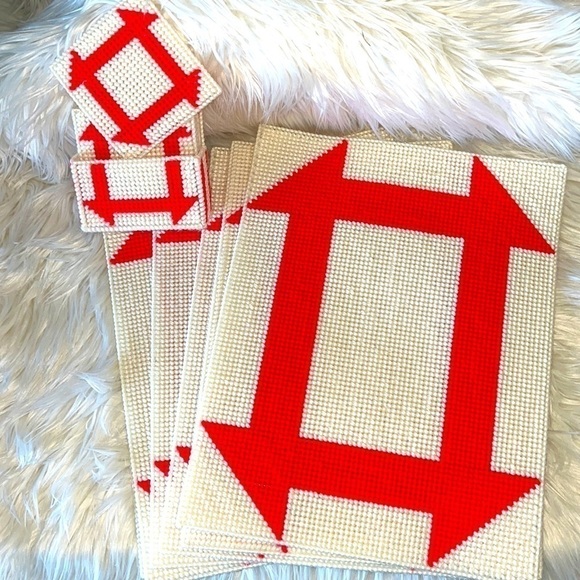 Handmade Other - Set of 6 handmade plastic canvas placements and coasters. 6 of each. Nev…